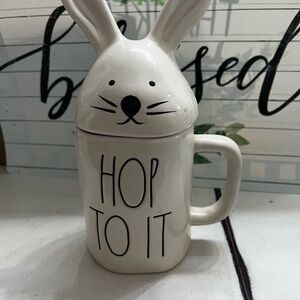 Rae Dunn White Bunny Mug - Hop To It